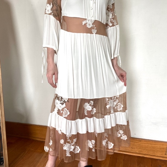 For Love and Lemons Eva Midi White Dress Small - Picture 4 of 15